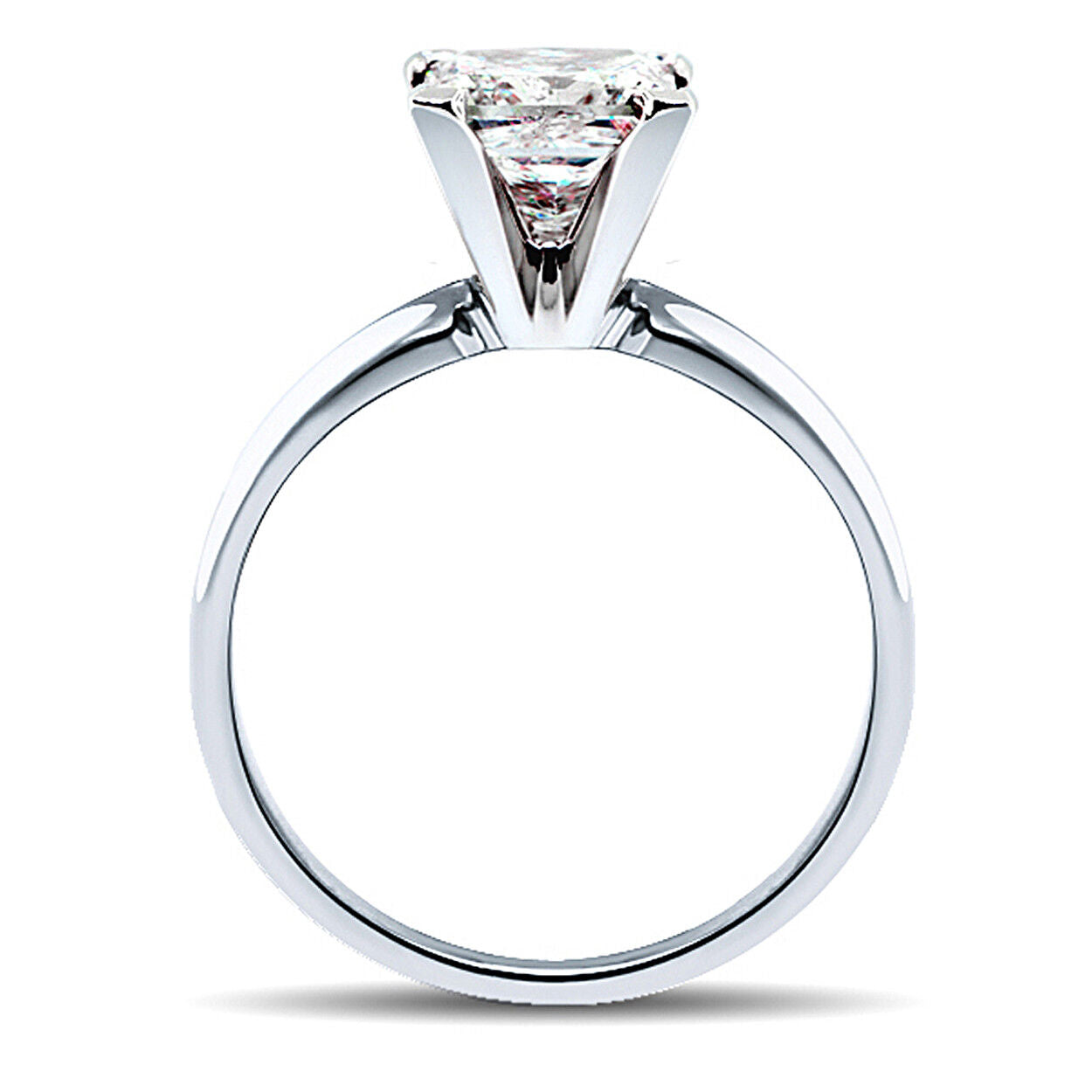 14K Gold 0.67 ct Cushion Cut Diamond Solitaire Engagement Ring F VS2